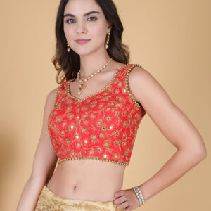 redish blouse