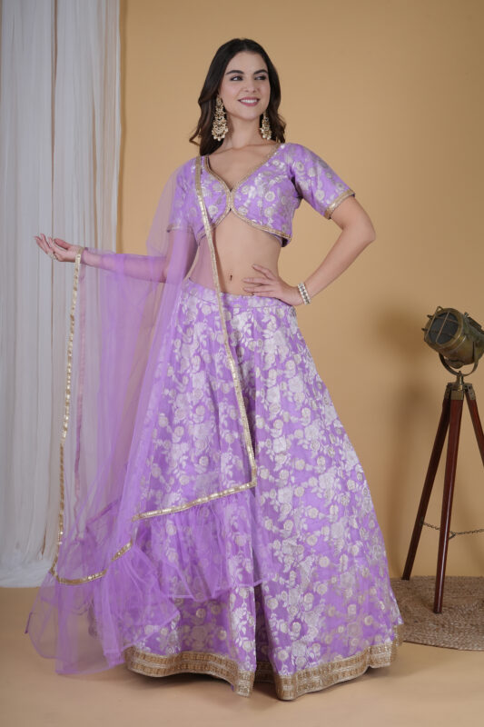 Designer Mauve Beauty Wedding Wear Lehenga