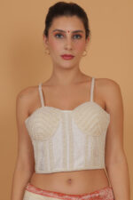 Pearl White Corset Blouse