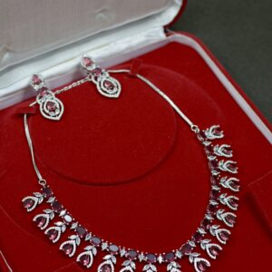 Ruby Drop Bridal Necklace Set
